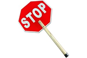 Stoppskylt med handtag – professionell 33 cm handhållen långsam paddel, för Crossing Guards Flaggers och konstruktion