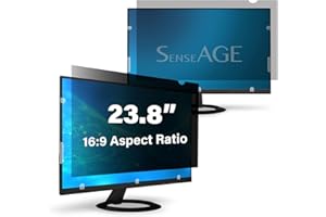 SenseAGE Computer Privacy Screen Filter for Widescreen Monitor 23.8 inch 16:9 Aspect Ratio, Anti-Blue Light, Anti-Glare, Privacy Screen Protector for Samsung/Dell/Lenovo/HP/Acer/ASUS Monitors