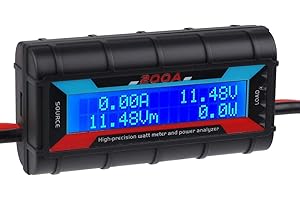 MAKERFIRE 200A Haute Précision Analyseur de Puissance Wattmètre Moniteur de Performance de Batterie avec Rétroéclairage LCD pour RC, Batterie, Solaire, énergie éolienne