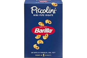 Barilla Pasta Mini Pipe Rigate Piccolini, Pasta Corta di Semola di Grano Duro, 500 gr