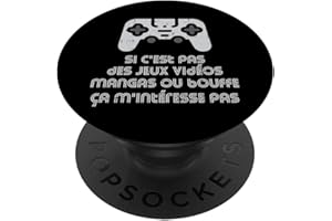 BK JEUX VIDÉO HOMME GARÇON GAMER CADEAUX Mangas Et Jeux Vidéos Jeux Vidéo Anime Gamer Geek Ado Garçon PopSockets PopGrip - Support et Grip pour Smartphone/Tablette avec un Top Interchangeable