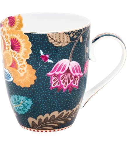Pip Studio Henkelbecher 'Blushing Birds' – 0,35 Liter, Blau, Mit Vogel-Motiv