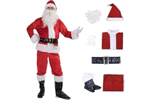 EraSpooky Uomo di qualità Professionale Babbo Natale Babbo Natale Suit Costume da Natale Outfit (X-Large)