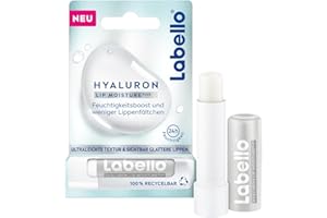 ‎LABELLO Labello Lippenpflegestift mit Hyaluronsäure für 24h Feuchtigkeit, Lippenbalsam mit ultraleichter Textur, Lippenpflege für weiche Lippen, Hyaluron Lip Moisture Plus (5,2 ml)