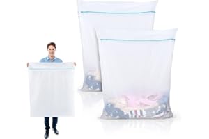 OTraki Bolsa de Lavanderia Grande, 2 PCS Bolsa de Lavadora Malla 90 x 110cm Bolsa Lavandería con Cremallera Saco para Colada y Organizador de Ropa para Suéter, Abrigo Cortinas y Colchas