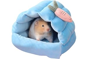 CUTITIUU Cama Para Conejillos De Indias,Cama Para Hámster De Invierno,Sofá De Algodón Para Nido,Accesorios De Jaula De Nido,Mantente Caliente,Para Conejos Jóvenes,Cobayas,Hámsters Y Chinchillas (Azul)