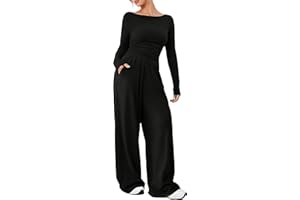 YKDLLF Ensemble Survetement Femme à Taille Haute Tenue de Sport ÉLéGante et DéContractéE Pour Femmes 2-Piece Soft Manche Longue Top Wide Leg Survêtements Ensemble Jogging