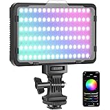 Neewer RGB Video Light with APP Control, 360° Full Color Led Camera Light CRI95+ Dimmable 3200K-5600K, 9 Light Scenes for You