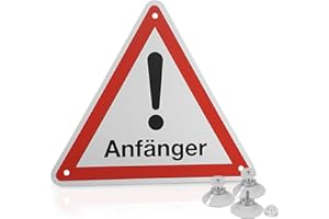 ‎BETRIEBSAUSSTATTUNG24 Betriebsausstattung24 Hinweisschild „Anfänger“ - Hart-PVC mit 3 Saugnäpfen Größe (SL): 20,0 cm - Anfänger - Autoschild - Hinweisschild Kraftfahrzeuge - KFZ