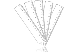 CYXZMYA 5 Stück Lineal 15cm Grundschule,Plastik Lineal 15 cm,Lineal Set Grundschule,Transparent Präzision Lineal,Lineale,mit Metrische-Skala,Lineal 15cm Flexibel,für Büro,Haushalt,Schule