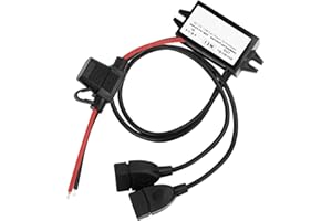 HEEMOL Adapter USB 12V na USB,12V na 5V moduł konwertera DC Buck 3A 15W DC na DC adapter samochodowy z bezpiecznikiem (DualUSB)