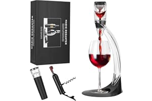 Zaxiva Set de Lujo Decantador de Vino, Decantador de Vino Aireador de Vino, Tapón al Vacío y Sacacorchos Elegante, Accesorios Disfrutar del Vino