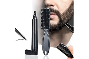 BoGoo - Beard Filler Pencil Kit - Instant Bear Pen - Beard Styling Pen with Beard Brush for Beard Filling - Define, Sharpen Hair, Beard, Eyebrows - Long Lasting, Water & Sweat Proof (Dark Brown)