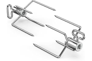 Onlyfire Lourds Duty Viande Aiguilles pour Le Barbecue frochettes à accrocher avec vis de, pour : env. 1 de Tourne Broche de diamètre 10 mm, Lot de 2