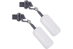 KWOKWEI Schwimmerventil, 2 Stück Wasser Float Kugelhahn mit verstellbarem Arm, 1/2 Zoll Automatische Schwimmkugelhahn aus Kunststoff für Wassertrog Aquarium Teich Viehtränke