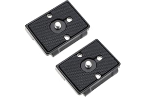 Be In Your Mind 2Pcs Quick Release Plate with 1/4'' Srew Compatible with Manfrotto 200PL 128RC 141RC 222 352RC 460MG Aluminium Alloy Quick Release Tripod Mount Black