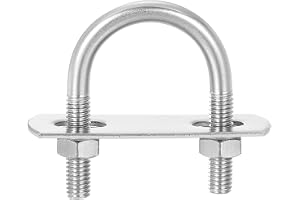 QUARKZMAN U-bultsats, 4 uppsättningar inre bredd 25 mm (0,98 tum) längd 45 mm, M6 rostfritt stål U-bult 304 U-bultar med mutt