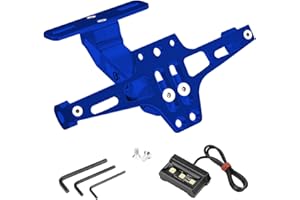BQWEUN Motorrad Kennzeichenhalter, Verstellbarer Kennzeichenhalterung, mit Kennzeichenbeleuchtung, Universal, Nummernschildhalter Kompatibel für MT01, MT07, MT09, FZS1000, Sportster Z900 SV650, FZS600