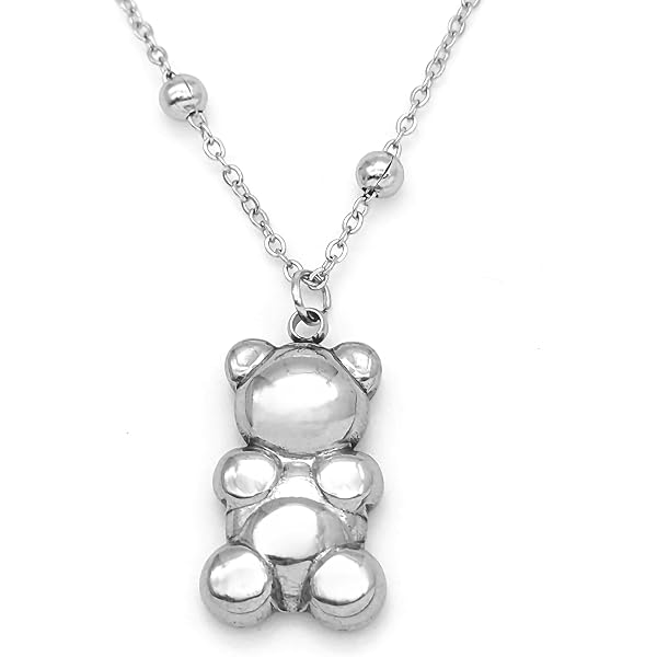 Collana Orsacchiotto In Argento 925 Con Zirconi E Cuore Rosa – Ciondolo Carino Per Ragazze – ONEFINITY - 2