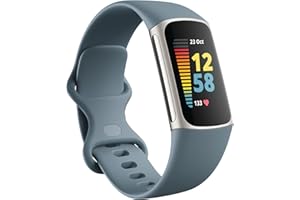 Fitbit Charge 5 Bracelet d’activité avec abonnement de 6 mois à Premium inclus, jusqu’à 7 jours d’autonomie de batterie et score d’aptitude quotidienne