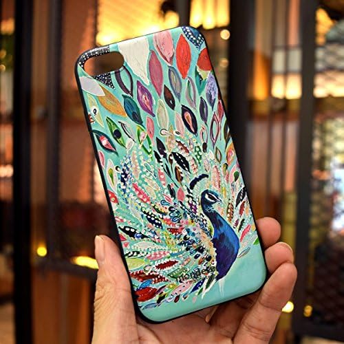 iPhone 8 Case &amp; iPhone 7 Case, mondetech™ Colorful Peacock Soft Silicone TPU 3D Relief Painting Protective Case For iPhone 8 and iPhone 7