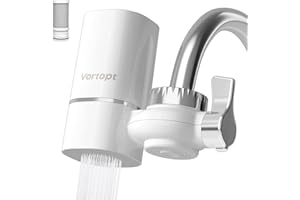 Vortopt Filtro Acqua Rubinetto, 400 Galloni Depuratore Acqua Rubinetto della Cucina, Filtro Calcare Rubinetto, Riduce Sabbia, Cloro e Cattivo Gusto, T1