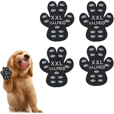Hondensokken, 4 stuks antislip hondensokken, lekbescherming met verstelbare klittenband, pootbescherming, hond voor hardhouten vloeren, binnen, kleine, middelgrote, grote honden (L