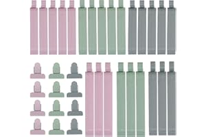 BAMZOK Clip de Sellado para Bolsas 48 pcs Pinzas Herméticas para Cerrar Bolsas de Alimentos 3 Tamaño Pinza Plástica de Cierre Almacenar Comida Buen Estado de Conservación para Cocina Viaje Oficina