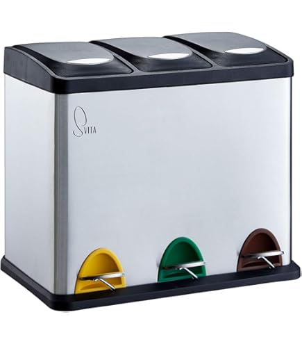 Prullenbak 45 Liter Afvalscheiding System for keuken Pedal