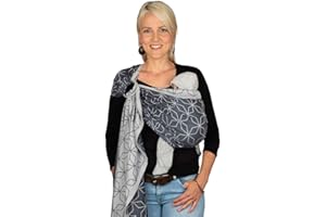 Hoppediz Ring-Sling, Baby-Tragetuch ab Geburt, 100 % kbA-Baumwolle, Design Malmö denim