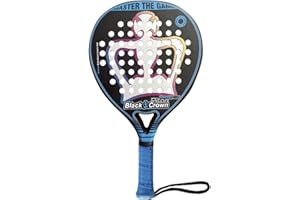 Black Crown - Pala de Padel Piton Nakano 15k - Forma Redonda - Control y Potencia - Peso 355 gr - Marco 38 mm con Doble Tubular de Fibra Carbono 80% - Resistente - Marta Marrero - Nivel Avanzado