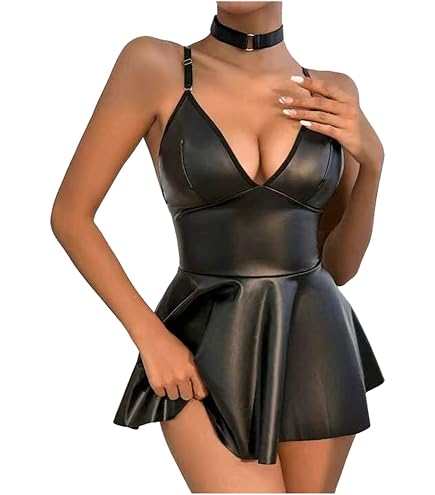 Body Femme Sexy En Latex - Lingerie Coquine Ouverte Avec Corset Et Jarretelles