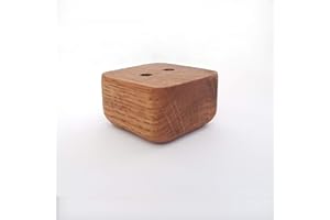 VERSHY 4X Möbelfüße Sofafuß Tischfuß Möbelfuß Schrankfuß Holzbeine gerade eckig Buche/Eiche (3 x 5 x 5 cm (HxBxT), Eiche Geoelt)