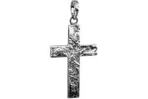 Kuzzoi ciondolo con forma di croce ossidata nera argento, ciondoli per collane, in argento sterling 925, altezza 54 mm, 7 g pesante, altissima qualità ed esclusivo