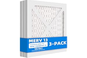 Chenzhit (3 Pack) 10x10x1 Furnace Air Filters, MPR 1900 & FPR 10, MERV 13 Pleated Air Filter (Actual Size: 9.75x9.75x0.75 inch)