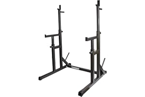 Exersci Adjustable Heavy Duty Squat Rack With Spotters & Weight Plate Holders, Home Gym, Bench Press, Fitness, Weight Lifting