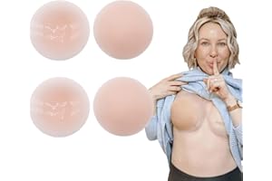 Frenaki 2 Pair Seamless Cake Cover Bra, Go Braless Seamless Cake Cover, Ultra Thin Invisible Bra, Reusable Adhesive Nipple Covers, Silicone Nipple Pasties