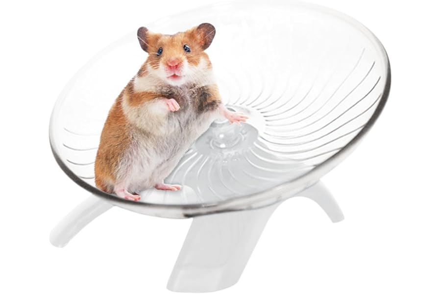 Hamster Wheel, Hermit Crab Climbing Toys Silent Exercise Running Wheel, Small Animal Exercise Wheels Hermit Crabs Wheel for Hamsters, Gerbils, Mice or Other Small Animals(White）