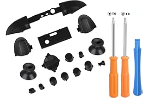 EEEKit Ersatz Stoßstangenauslöser für Dpad RT LT RB LB ABXY Führungstasten, T6 T8 Schraubendreher Kompatibel mit Xbox One Slim und Series S Controller, Gamepad Reparaturteilen, Schwarz