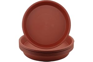 HAKZEON 10 Pack 30cm Plastic Plant Saucer,12 Inch Flower Plant Pot Drip Tray, Round Planter Saucer for Indoor and Outdoor, Terracotta Colour