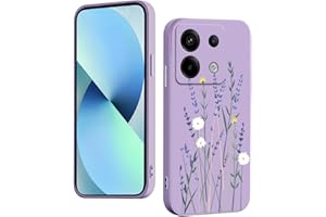 WOKEZ Silicona Líquida Funda Protectora para Xiaomi Redmi Note13 5G con Floral, Silicona Suave Phone Cover Case para Redmi Note13 5G con Ultrafina a Prueba de Golpes-Púrpura38