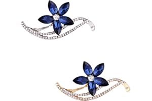 NZEXLYVA 2 Pcs Forget Me Not Pin Badge, Gifts For Women Girls Birthday Gift Wedding Party Supply, Jewelry Gift for Anniversary Valentine's Day, Crystal Rhinestone Brooches(Silver & Gold)