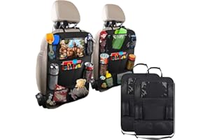 BeautySay ABC Organisateur de Voiture, 2 PCS Enfant avec 10 Poches, Protege siege pour Bouteilles Jouets Livres Tablette iPad 10.1''