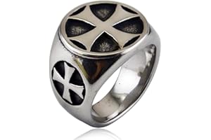 HCMA Anillos de Cruz templaria de Acero de Titanio, Anillo Antiguo de Cosplay de Jugador, joyería de Moda, Anillo de Fiesta Vintage, Regalo de joyería