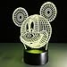 Produktbild 3D Illusion Lampe, USB Nachlichter 7 Farbwechsel 3D Effekt Mouse LED Nachlampe schreibtischlampe Kreativ Leuchten Tischleuchte Dekoratives Licht für Kinder Jungen Mädchen Geschenk für Sohn Tochter