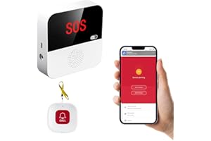Chatthen Avisador Personas Mayores, WiFi Alarma casa, 1 Receptor y 1 Botones de Pánico SOS, Compatible con Tuya Smart/Smart Life/Alexa (Sólo Soporta Wi-Fi 2.4GHz )