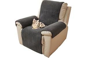 ‎NUODWELL NUODWELL Dicker Lammfellbezug Sofa Armlehnenbezüge 1 Sitzer, SesselüBerwüRfe Armlehnenschoner, Bezüg Sesselüberzug Möbelschutz für Kinder und Haustiere (Dunkelgrau, 76 x 231 cm)