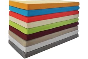 Zoomlie Coussin de banc de jardin imperméable 50D en éponge haute densité 30-200 cm, 2/3/4 places, pour mobilier de terrasse, balancelle, beige, 120 x 40 x 5 cm