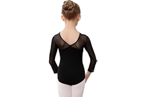 AOQUNFS Mädchen Masche Langarm/Ärmellos Ballett Body Kinder Turn Leotards Mädchen Gymnastikanzug, AM3000ZX