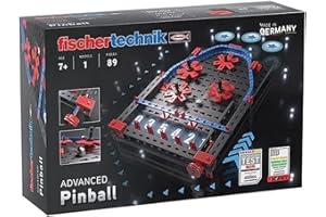 fischertechnik 569015 Advanced Pinball - Baukasten für Kinder ab 7 Jahre, Konstruktionsspielzeug, Mini Spiele mit Flipper Spiel, Schwarz